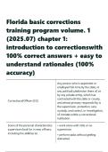 Florida basic corrections training program volume&period; 1 &lpar;2025&period;07&rpar; chapter 1 introduction to corrections with  questions and answers