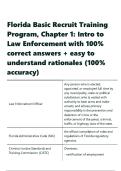 Florida Basic Recruit Training Program&comma; Chapter 1 Intro to Law Enforcement with 100- correct answers