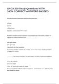 SACA 210 Study Questions WITH 100&percnt; CORRECT ANSWERS PASSED