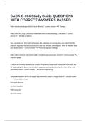 SACA C-304 Study Guide QUESTIONS WITH CORRECT ANSWERS PASSED