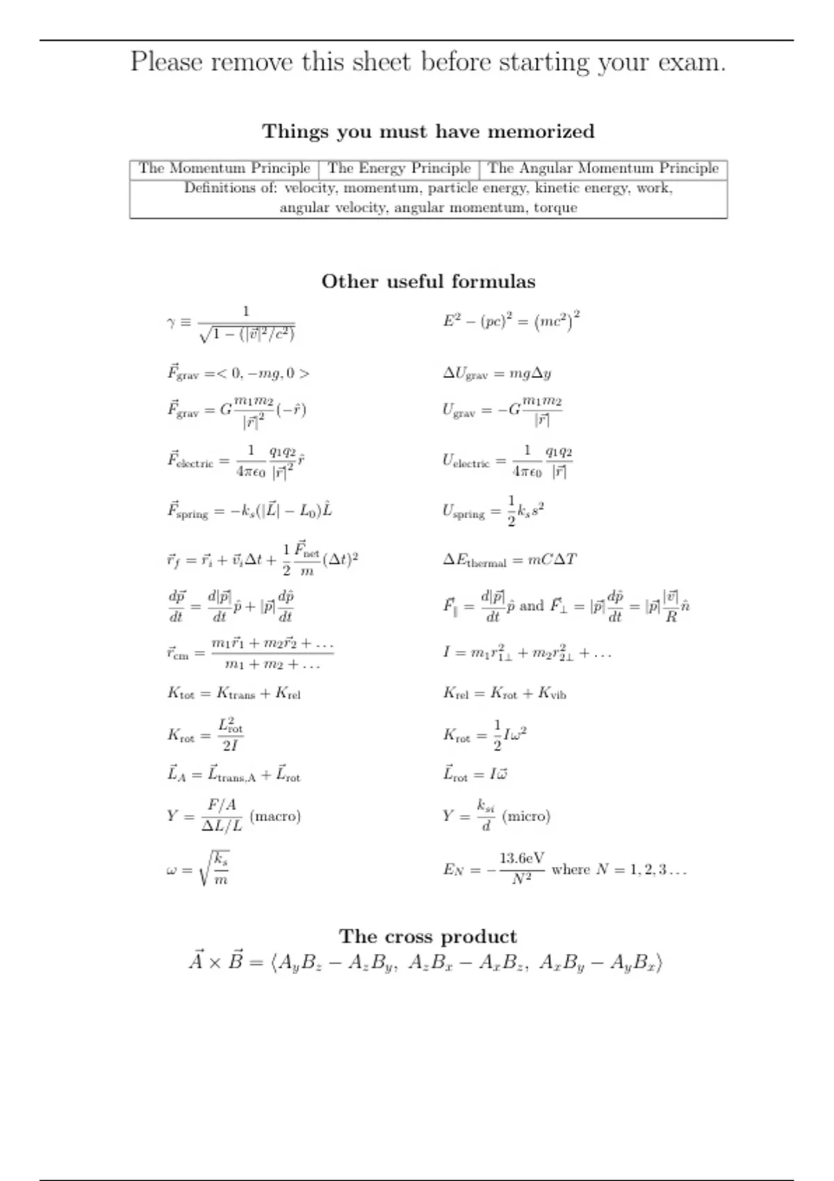 Georgia Institute Of Technology Phys 2211 Phys2211 Tests 1 2 And 3