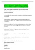 ACC 311 Study Guide Exam And All Actual Answers 20252026 Updated&period;