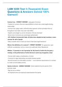 LAW 3220 Test 3 &lpar;Toussaint&rpar; Exam Questions & Answers Solved 100&percnt; Correct&excl;&excl;