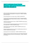 ASCP Certification Exam Practice Questions with Correct Answers Latest 2025-2026 GRADED A&plus;&period;