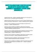ASCP PHLEBOTOMY CERTIFICATION EXAM WITH QUESTIONS AND CORRECT ANSWERS LATEST 2025-2026 GRADED A&plus;