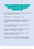 WGU C172 NETWORK AND SECURITY - FOUNDATIONS&semi; PA AND OA SET EXAM WITH 100&percnt; CORRECT ANSWERS 2025