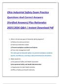 Ohio Industrial Safety Exam Practice  Questions And Correct Answers  &lpar;Verified Answers&rpar; Plus Rationales  2025&vert;2026 Q&A &vert; Instant Download Pdf 