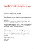 Nursing Research &lpar;NURS 5366&rpar; EXAM QUESTIONS WITH VERIFIED ANSWERS