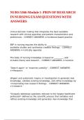 NURS 5366-Module 1- PRIN OF RESEARCH IN NURSING EXAM QUESTIONS WITH ANSWERS&comma;