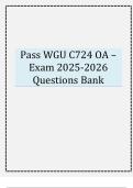 Pass WGU C724 OA &ndash; Exam 2025-2026 Questions Bank
