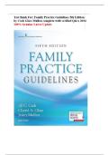 Test Bank For&colon; Family Practice Guidelines 5th Edition by Cash Glass Mullen complete with verified Q&A 2024 100&percnt; Genuine Latest Update 2024