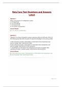 Reta Caro Test Questions and Answers Latest