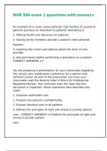 NUR 306 exam 1 questions with answers