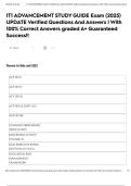 IT1 Advancement Exam Study guide  EXAM &lpar;updated 2025&rpar;   Questions & Answers &vert; Latest Already Graded A&plus; UPDATE 2025&vert;2026