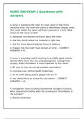 NURS 306 EXAM 2 Questions with answers