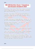 NR 228-Nutrition Exam 1 Questions and Answers Graded A 2025