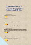 MI Jurisprudence Exam &ndash; OT &vert; Actual Exam Questions & Expertly Verified Answers&comma; 2025 &vert; 2026&period;      