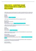 WGU D215 &ndash; AUDITING EXAM QUESTIONS WITH COMPLETE SOLUTIONS
