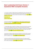Hesi Leadership Exit Exam Version 1 Questions With Complete Answers &vert;&vert; Assessed And Graded A&plus;  