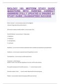 BIOLOGY 100&colon; MIDTERM STUDY GUIDE QUESTIONS WITH VERIFIED CORRECT ANSWERS &vert;FULLY UPDATED & GRADED A&plus; STUDY GUIDE &vert; GUARANTEED SUCCESS