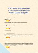 OTR Michigan Jurisprudence Exam &vert;Test Guide Questions & Expertly Verified Answers&comma; 2025 &vert; 2026&period;      