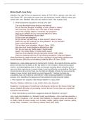 Mental Health Case Study with Answers
