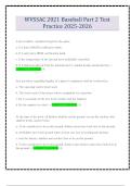WVSSAC 2021 Baseball Part 2 Test Practice 2025-2026