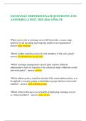EXCHANGE MIDTERM EXAM QUESTIONS AND ANSWERS LATEST 2025-2026 UPDATE