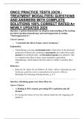 ONCC PRACTICE TESTS &lpar;OCN - TREATMENT MODALITIES&rpar; QUESTIONS AND ANSWERS WITH COMPLETE SOLUTIONS 100&percnt; CORRECT RATED A&plus; NEWLY UPDATED 2025