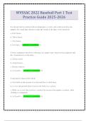 WVSSAC 2022 Baseball Part 1 Test Practice Guide 2025-2026