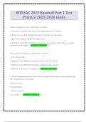 WVSSAC 2023 Baseball Part 1 Test Practice 2025-2026 Guide