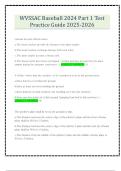 WVSSAC Baseball 2024 Part 1 Test Practice Guide 2025-2026