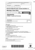 Pearson Edexcel GCSE Astronomy Paper 1 2025 &lpar;1AS0&sol;01&colon; Naked-eye Astronomy&rpar;