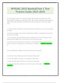 WVSSAC 2025 Baseball Part 1 Test Practice Guide 2025-2026