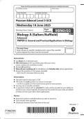   2025 Pearson Edexcel Level 3 GCE 9BN0&sol;03 Biology A &lpar;Salters Nuffield&rpar;  Advanced PAPER 3&colon; General and Practical Applications in Biology  2025 Pearson Edexcel Level 3 GCE 9BN0&sol;03 Biology A &lpar;Salters Nuffield&rpar;  Advanced PAPER 3&colon; General and Practical Applic