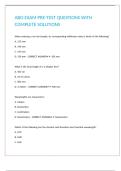 ABO EXAM PRE-TEST QUESTIONS WITH COMPLETE SOLUTIONS