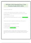 WVSSAC 2025 Baseball Part 2 Test Practice Guide 2025-2026