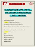 PACKAGE DEAL&colon;&colon; EEB 2100 UCONN EXAMS WITH FINAL ACTUAL 2025&sol;2026