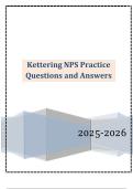 Kettering NPS Practice Questions and Answers