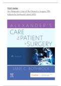 Test Bank for Alexander&rsquo;s Care of the Patient in Surgery 17th Edition by Rothrock&vert; Latest 2025