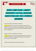 SOWK COMP EXAM - LIBERTY UNIVERSITY ACTUAL 2025&sol;2026 QUESTIONS AND 100&percnt; CORRECT ANSWERS