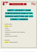 LIBERTY UNIVERSITY SOWK COMPREHENSIVE EXAM ACTUAL 2025&sol;2026 QUESTIONS AND 100&percnt; CORRECT ANSWERS