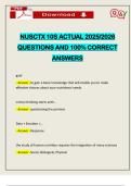 NUSCTX 10S ACTUAL 2025&sol;2026 QUESTIONS AND 100&percnt; CORRECT ANSWERS