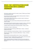 EDUC 1301 CERTIFICATION EXAM QUESTIONS WITH CORRECT ANSWERS 