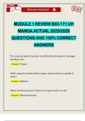 MODULE 1 REVIEW BIO-171 UH MANOA ACTUAL 2025&sol;2026 QUESTIONS AND 100&percnt; CORRECT ANSWERS