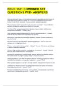 EDUC 1301 COMBINED SET QUESTIONS WITH ANSWERS 