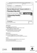 2025 Pearson Edexcel GCSE Citizenship Paper 1 &lpar;1CS0&sol;01&rpar;