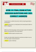 AFSB 151 FINAL EXAM ACTUAL 2025&sol;2026 QUESTIONS AND 100&percnt; CORRECT ANSWERS