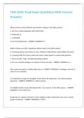 TAM 2045 Final Exam Questions With Correct Answers