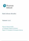 2025 Pearson Edexcel GCSE Computer Science Mark Scheme Paper 1 &lpar;1CP2&sol;01&colon;  Principles of Computer Scienc&iecy;&rpar;